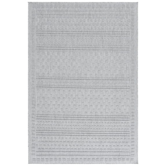 SAFAVIEH Milos Salvador Geometric Indoor/Outdoor Area Rug, Grey, 5'3" x 7'6"