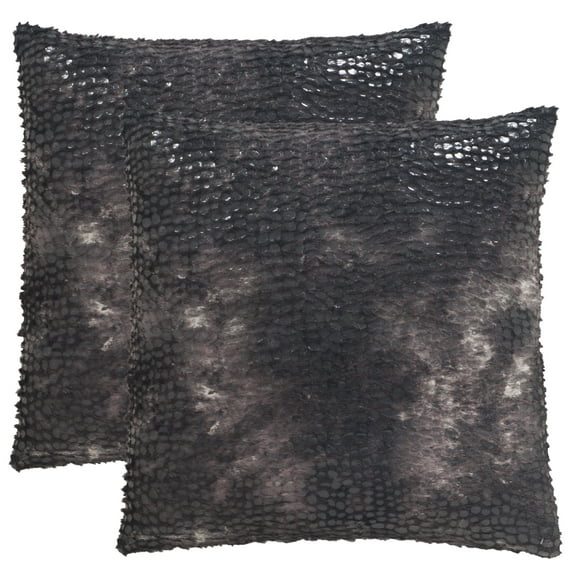 SAFAVIEH Mimi Abstract Plush Pillow, 20" x 20", Seductive Rose, Set of 2