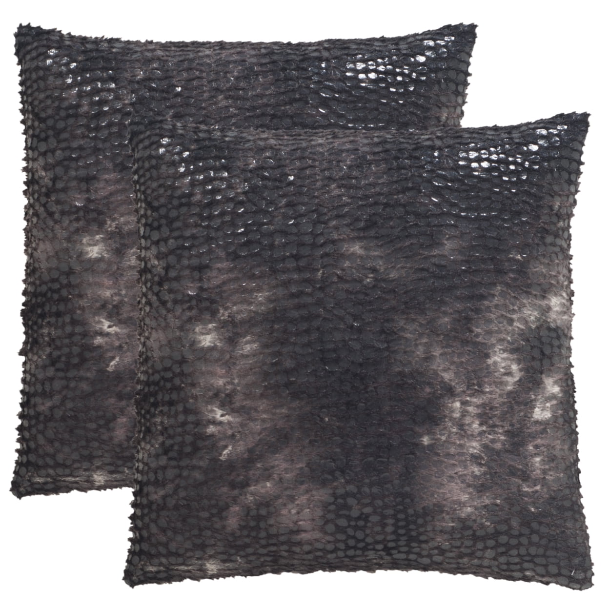 Black Tie-Dye Textured 24" Square Pillow Set