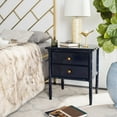 thumbnail image 1 of SAFAVIEH Mina Modern Coastal 2-Drawer 25" H Bamboo Nightstand Navy, 1 of 11