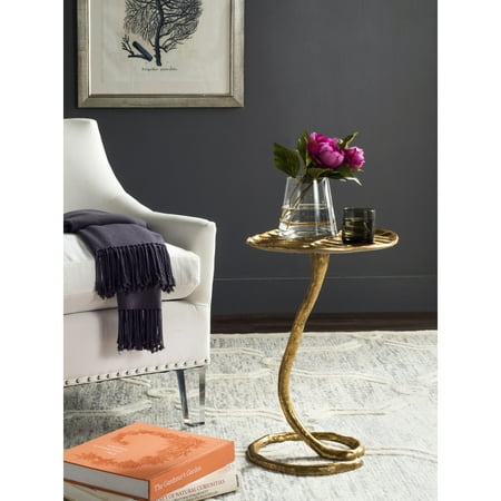 SAFAVIEH Mina Modern Glam Foil Petal Side Table, Gold