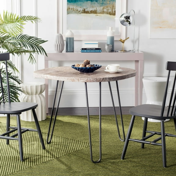 SAFAVIEH Mindy Wood Top Dining Table, Grey/White Wash