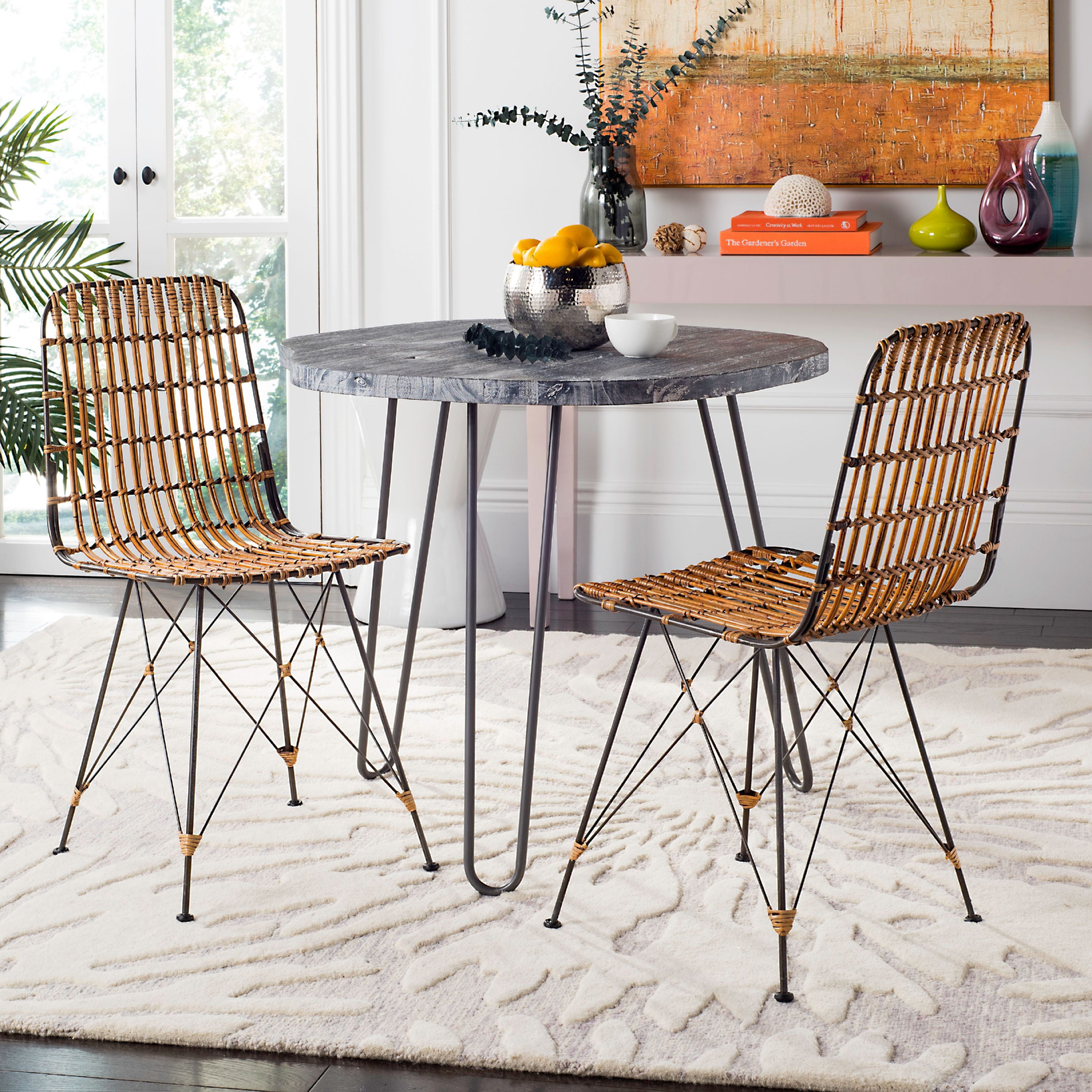 Transitional Windsor Low Slat Side Chair in Natural Brown Wash