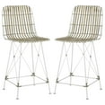 thumbnail image 1 of SAFAVIEH Minerva 23" High Wicker Barstool, White/White, Set of 2, 1 of 10