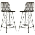 thumbnail image 1 of SAFAVIEH Minerva Square Mid Back Bar Stool, Chocolate (Set of 2), 1 of 11