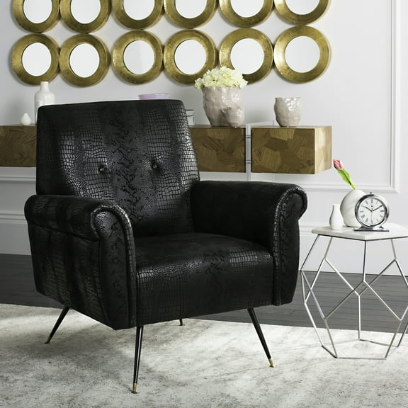 SAFAVIEH Mira Retro Mid Century Accent Chair, Black