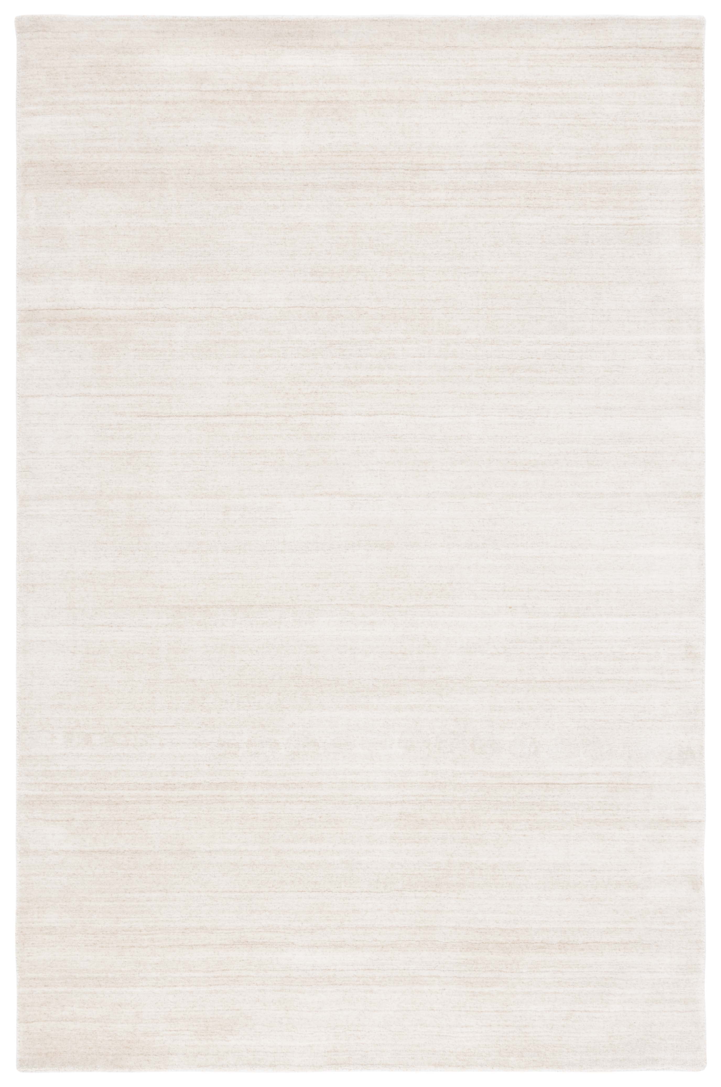 Beige Hand-Loomed Wool and Viscose Area Rug