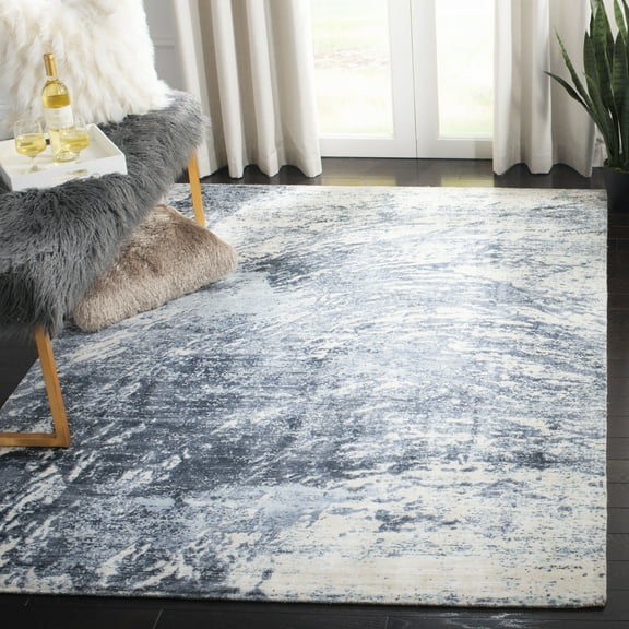 SAFAVIEH Mirage Cathleen Abstract Overdyed Area Rug, Blue/Ivory, 6' x 9'