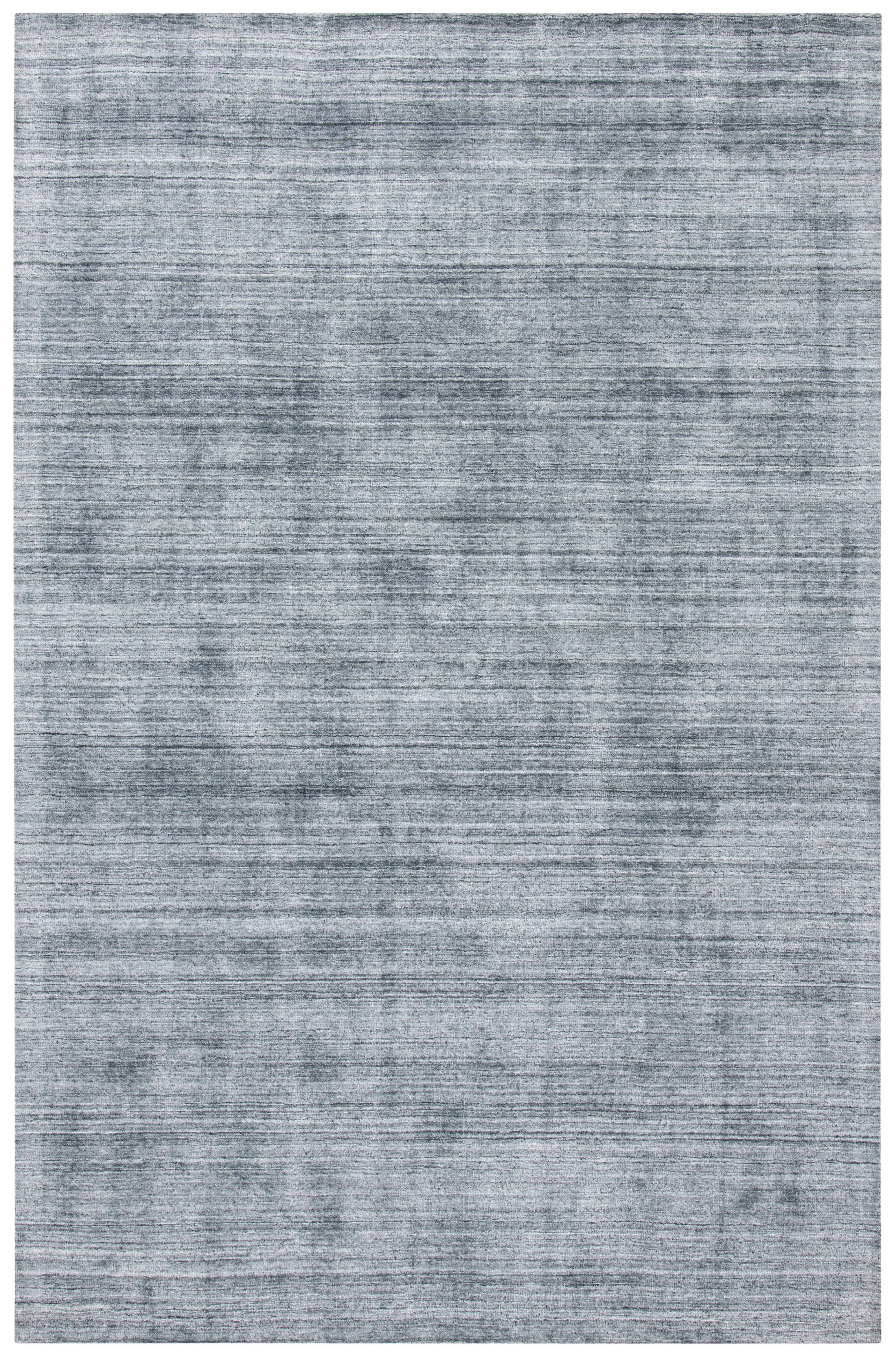 Handmade Gray Geometric Wool and Viscose Rug, 5' x 8'