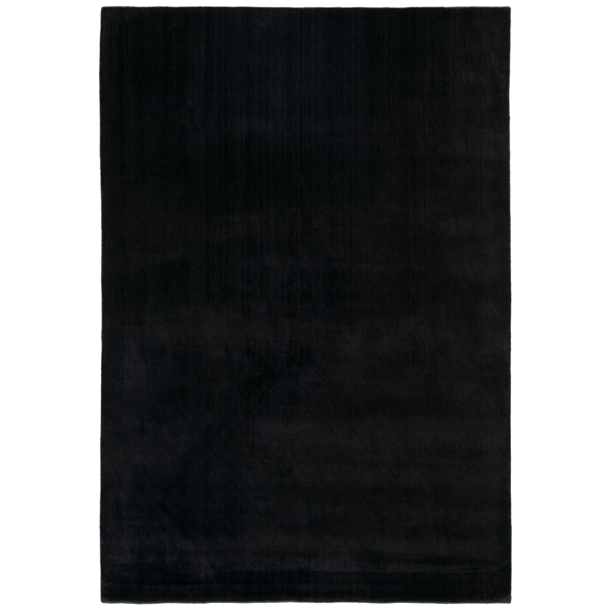 Elegant Noir Hand-Knotted Wool Blend 4' x 6' Area Rug