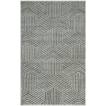 SAFAVIEH Mirage Giffard Geometric Area Rug, Light Grey/Charcoal, 5' x 8'