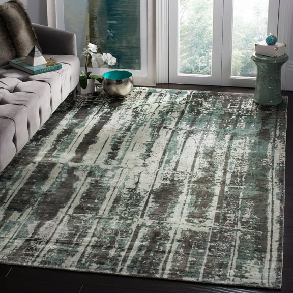 SAFAVIEH Mirage Hadley Abstract Area Rug, Silver/Grey, 8' x 10'