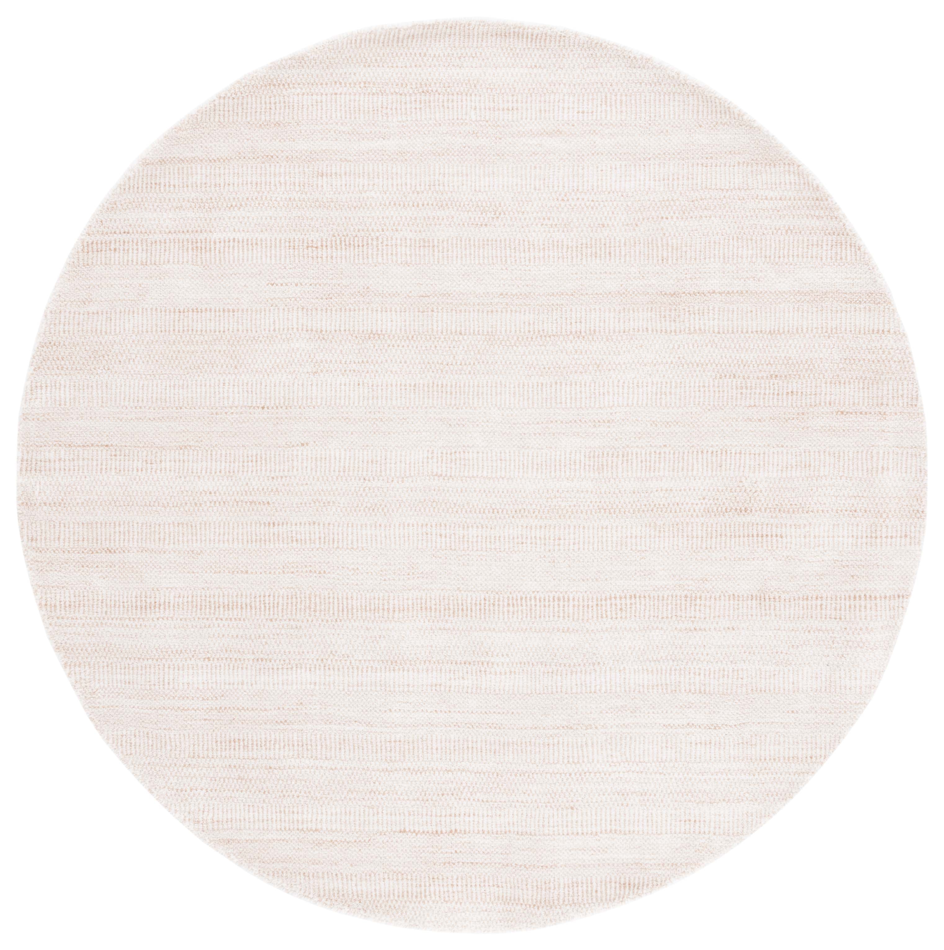 SAFAVIEH Mirage Handan Distressed Polyester Area Rug, Beige/Ivory, 6' x 6' Round