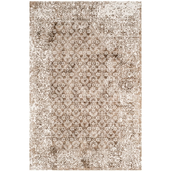 SAFAVIEH Mirage Jaymz Floral Bordered Area Rug, Ivory/Light Brown, 9' x 12'