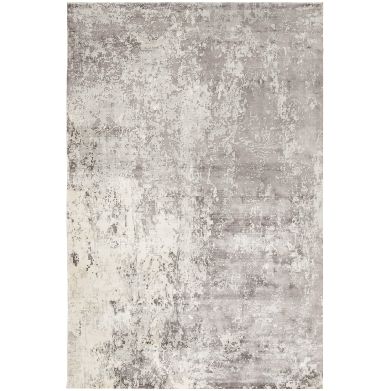 Gray Handmade Viscose Area Rug 6' x 9'