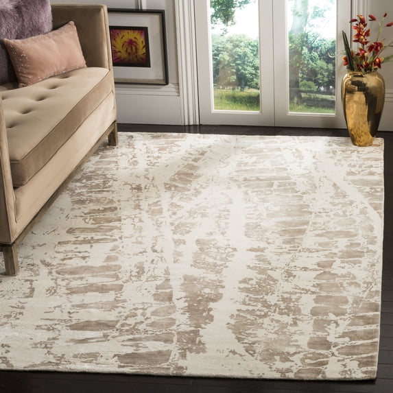 SAFAVIEH Mirage Keighley Abstract Area Rug, Ivory/Brown, 6' x 9'
