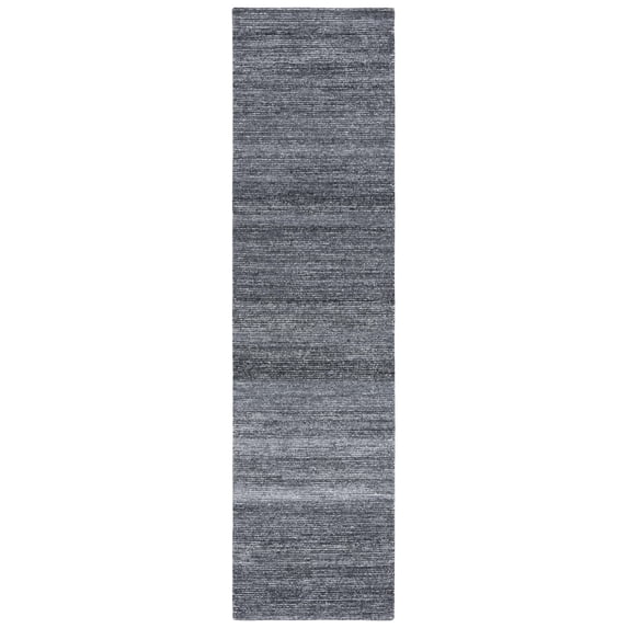 SAFAVIEH Mirage Lecia Striped Polyester Runner Rug, Dark Gray/Ivory, 2'3" x 9'