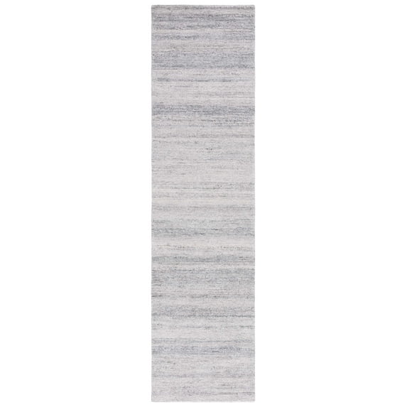 SAFAVIEH Mirage Lecia Striped Polyester Runner Rug, Gray/Ivory, 2'3" x 9'
