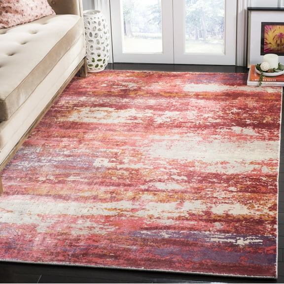 SAFAVIEH Mirage Leptis Abstract Area Rug, Red/Ivory, 8' x 10'