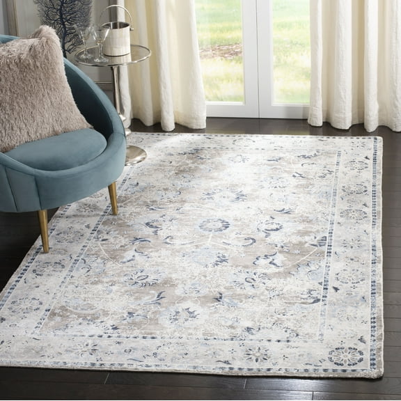 SAFAVIEH Mirage Moema Overdyed Floral Area Rug, Blue/Charcoal, 6' x 9'