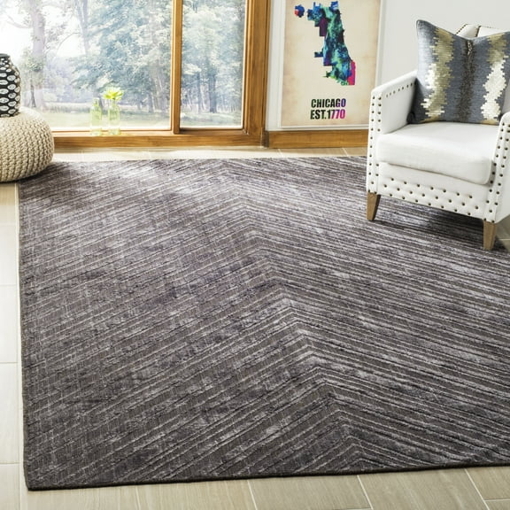 SAFAVIEH Mirage Normand Chevron Area Rug, Charcoal, 9' x 12'