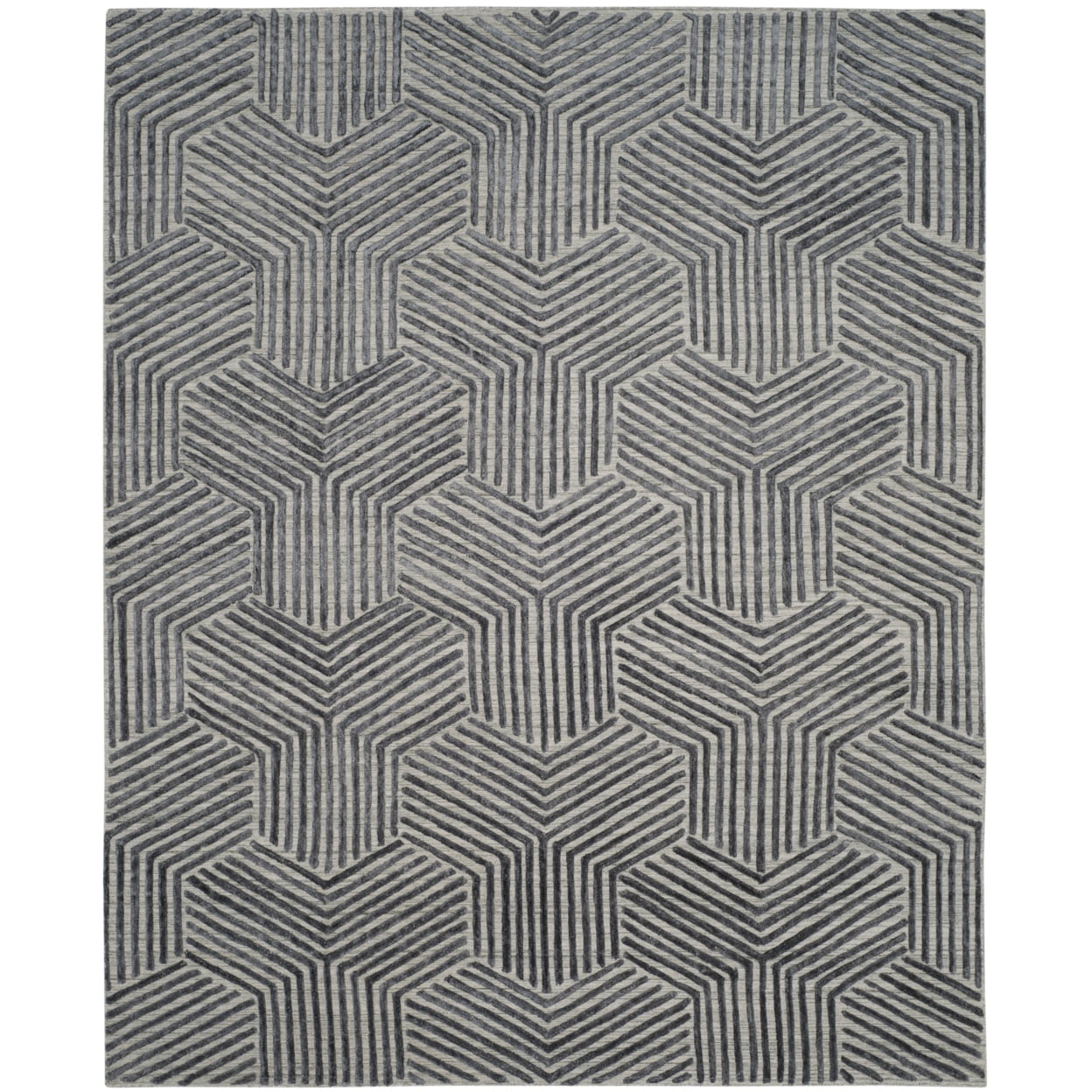 Graphite Elegance 59" Hand-Knotted Viscose Area Rug