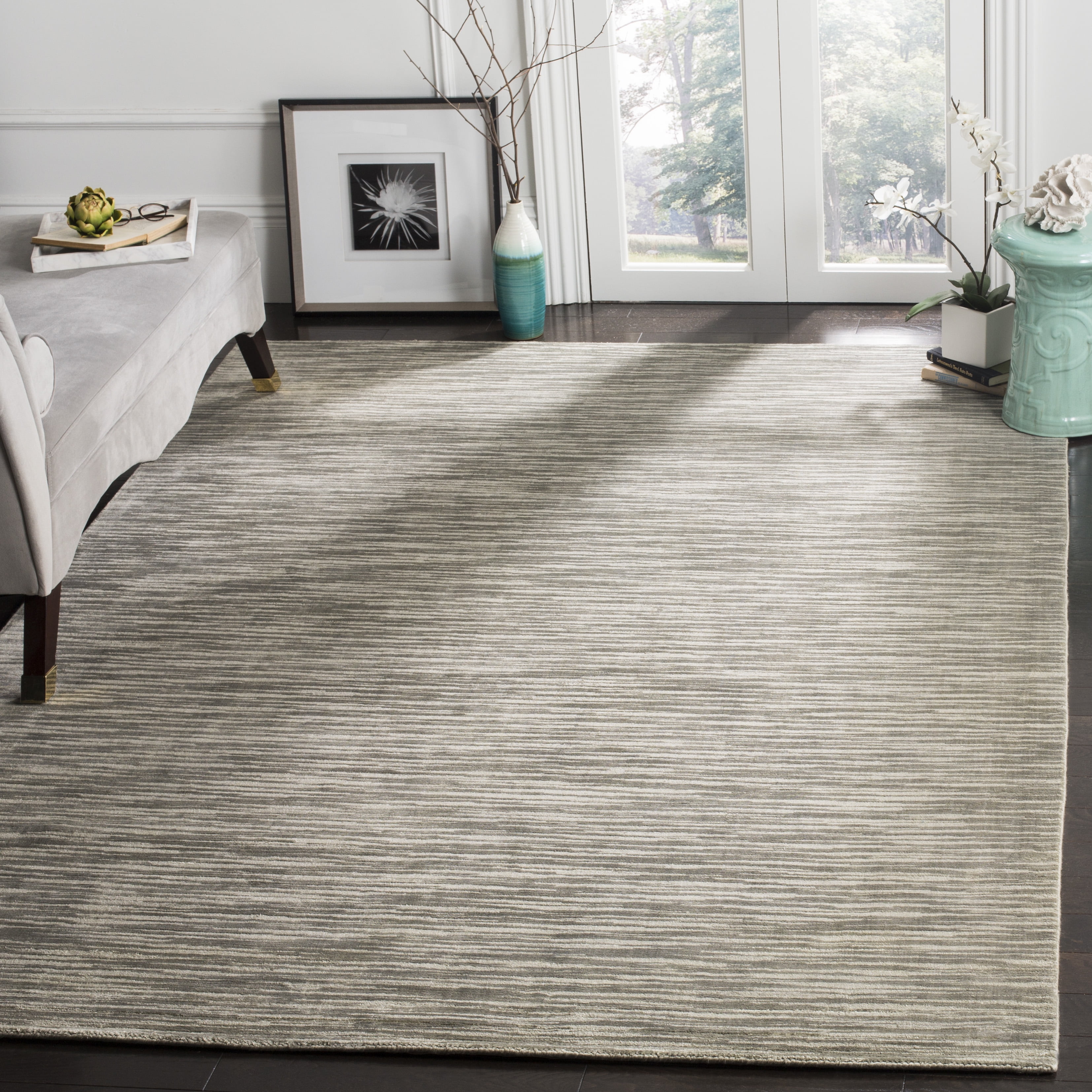 Sableye Rug SAFAVIEH Mirage Proinsias Solid Area Rug, Sabre Grey, 6' x 9' - Walmart.com