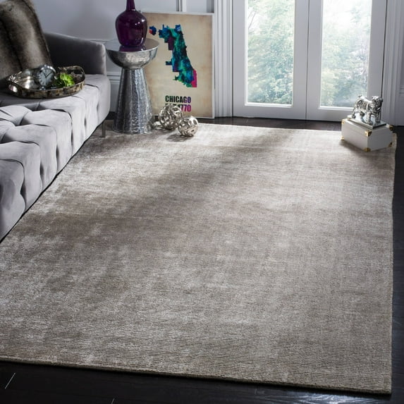 SAFAVIEH Mirage Raschelle Solid Area Rug, Silver/Green, 6' x 9'