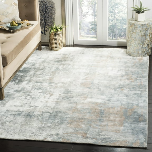 SAFAVIEH Mirage Stafford Abstract Area Rug, Ivory/Grey, 6' x 9'