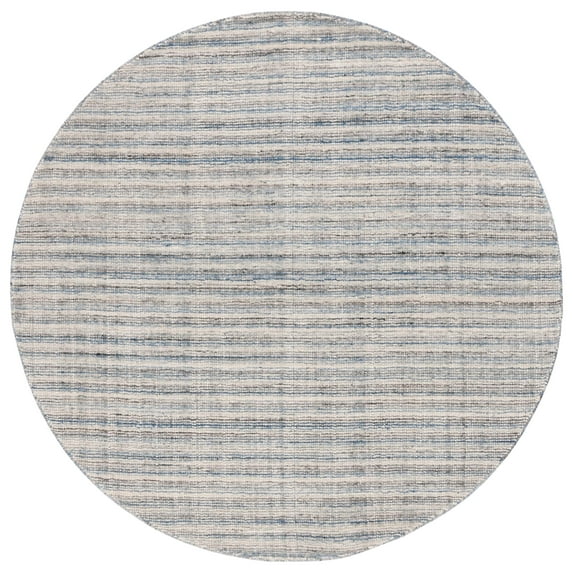 SAFAVIEH Mirage Toby Solid Area Rug, Ivory/Blue, 6' x 6' Round