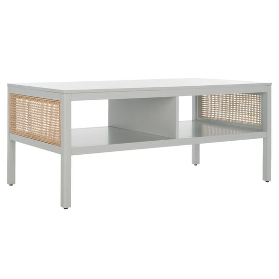 SAFAVIEH Miya Solid 2 Shelf Coffee Table, Grey/Natural