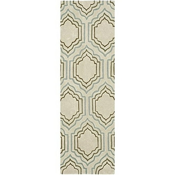 SAFAVIEH Modern Art Layne Geometric Polyester Runner Rug, Beige/Multi, 2'6" x 10'