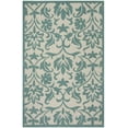 thumbnail image 1 of SAFAVIEH Modern Art Marielle Floral Polyester Area Rug, Ivory/Light Blue, 5' x 8', 1 of 8
