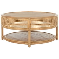 SAFAVIEH Modern Round Rattan Coffee Table, Natural