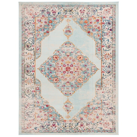 SAFAVIEH Monaco Alfreda Oriental Area Rug, Ivory/Turquoise, 9' x 12'