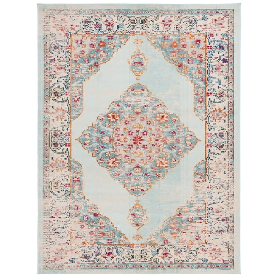 SAFAVIEH Monaco Alfreda Oriental Area Rug, Ivory/Turquoise, 9' x 12'
