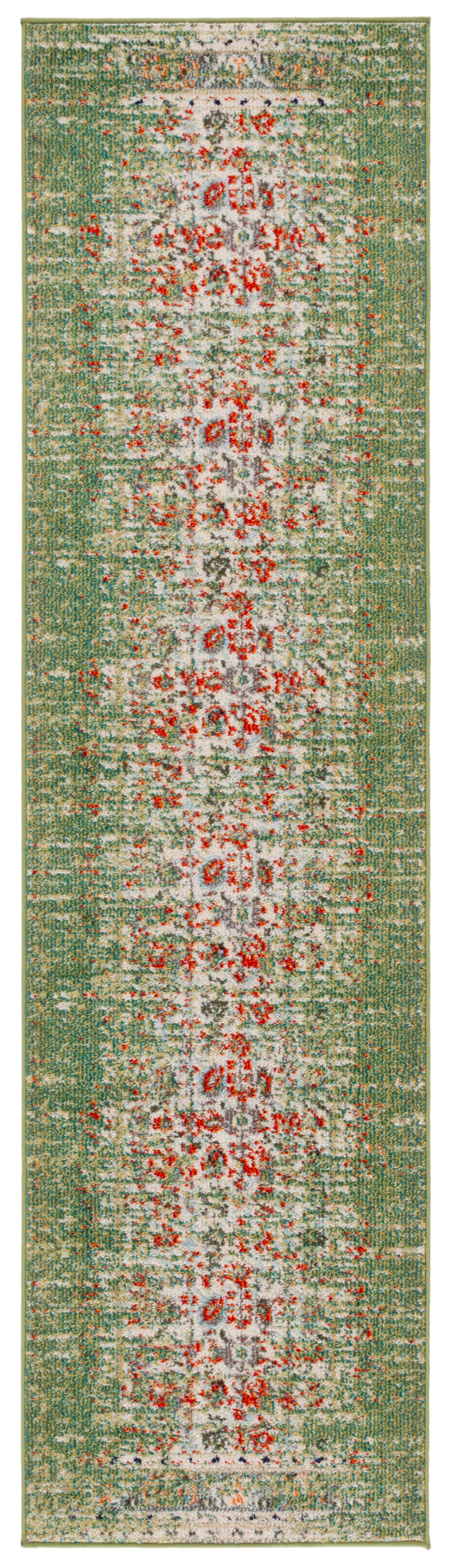 SAFAVIEH Monaco Annabelle Oriental Runner Rug, Sage/Rust, 2'2" x 8'