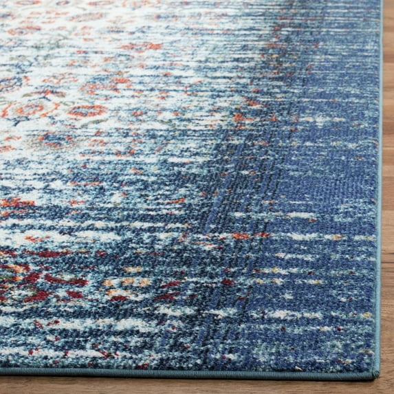 SAFAVIEH Monaco Annabelle Vintage Area Rug, Blue/Ivory, 4' x 5'7"