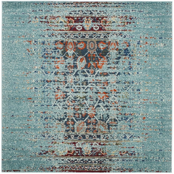 SAFAVIEH Monaco Annabelle Vintage Area Rug, Blue/Multi, 9' x 9' Square