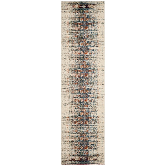 SAFAVIEH Monaco Annabelle Vintage Runner Rug, Ivory/Blue, 2'2" x 14'