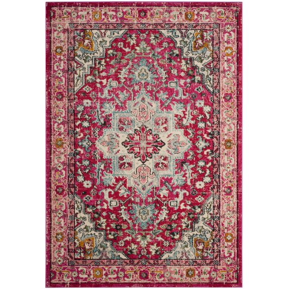 SAFAVIEH Monaco Axel Transitional Area Rug, Fuchsia/Light Blue, 8' x 10'
