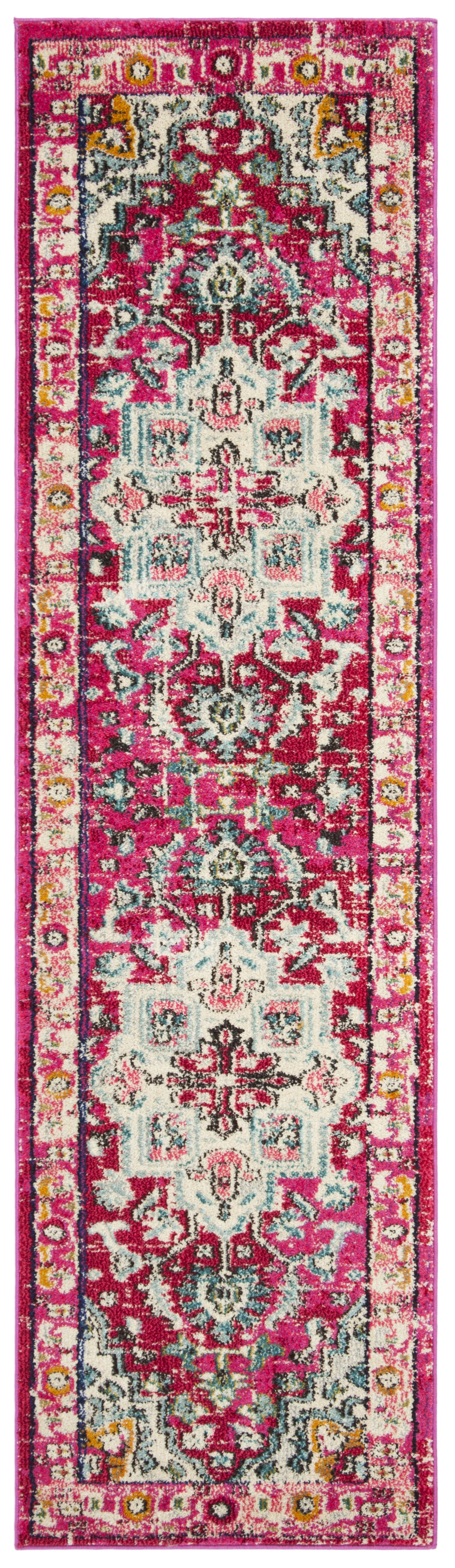 Bohemian Light Blue Hand-Knotted Synthetic Area Rug 26"x12"