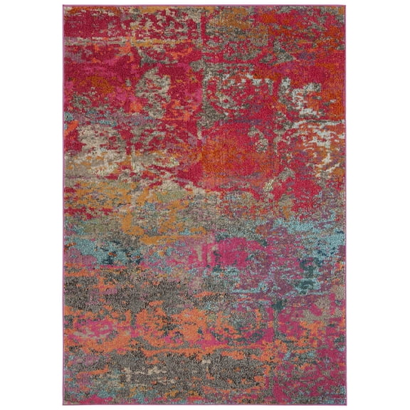 SAFAVIEH Monaco Bojan Abstract Colorful Area Rug, Fuchsia/Blue, 4' x 5'7"