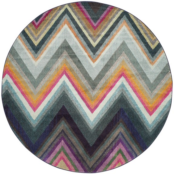 SAFAVIEH Monaco Breana Geometric Area Rug, Multi, 6'7" x 6'7" Round
