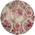 thumbnail image 1 of SAFAVIEH Monaco Cyan Floral Area Rug, Ivory/Pink, 6'7" x 6'7" Round, 1 of 8