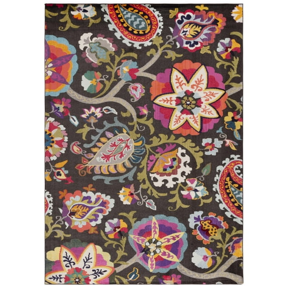 SAFAVIEH Monaco Damian Floral Area Rug, Brown/Multi, 10' x 14'