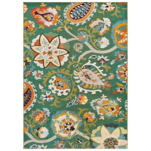 SAFAVIEH Monaco Damian Floral Area Rug, Green/Sage, 3' x 5'