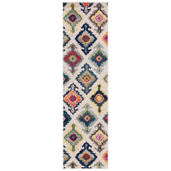 SAFAVIEH Monaco Darwin Abstract Runner Rug, Ivory/Multi, 2'2" X 8'