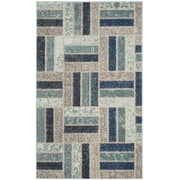 SAFAVIEH Monaco Dermot Geometric Area Rug, Grey/Blue, 3' x 5'
