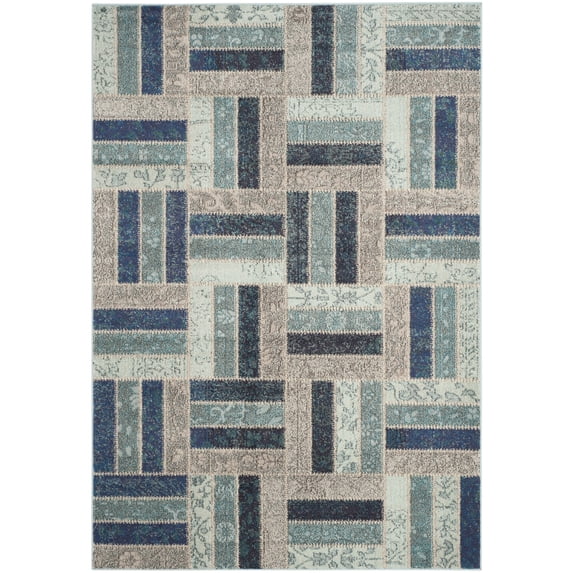 SAFAVIEH Monaco Dermot Geometric Area Rug, Grey/Blue, 5'1" x 7'7"